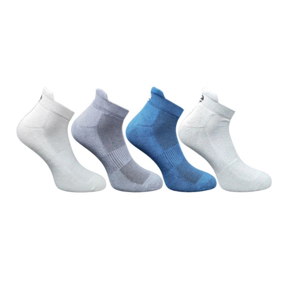 Set of four multicolor unisex cotton printed ankle length socks