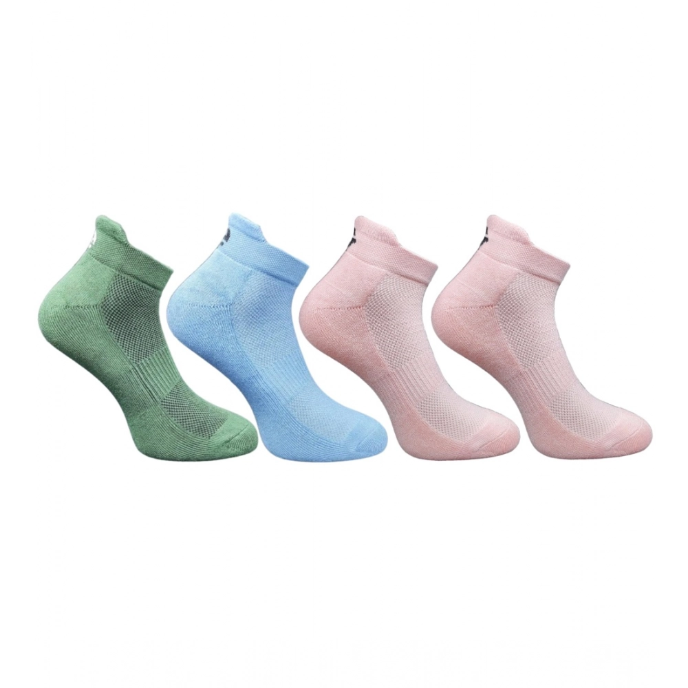 Set of 4 Multicolor Unisex Cotton Ankle Length Socks