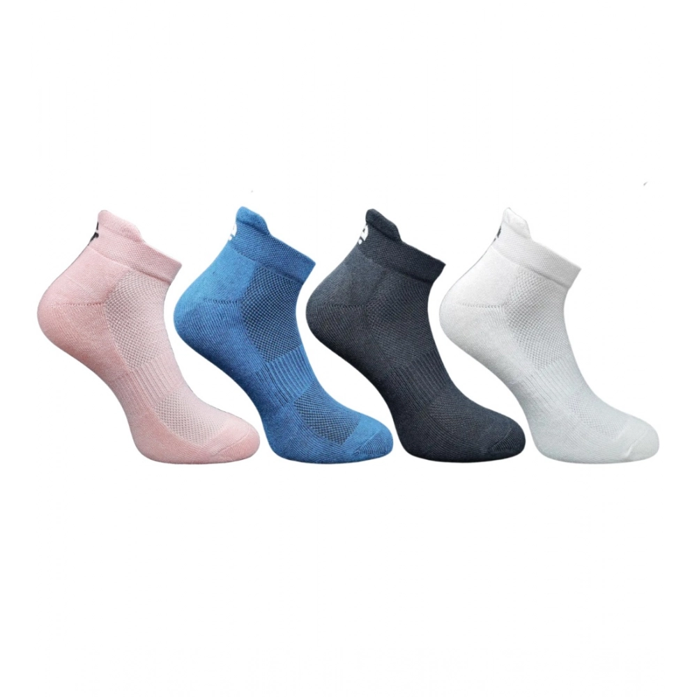 Set of 4 Multicolor Unisex Cotton Ankle Length Socks