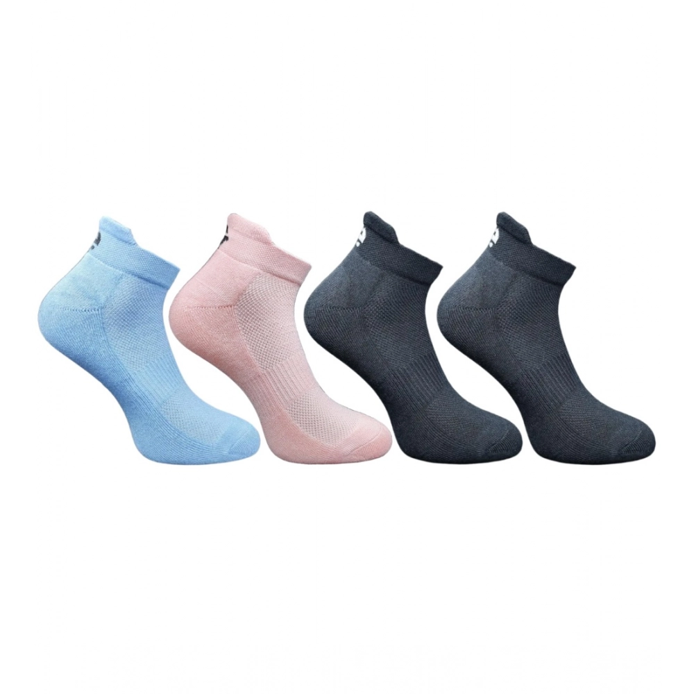 Set of 4 Multicolor Unisex Cotton Ankle Length Socks