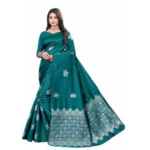Rama Soft Lichi Silk Printed Saree for Women