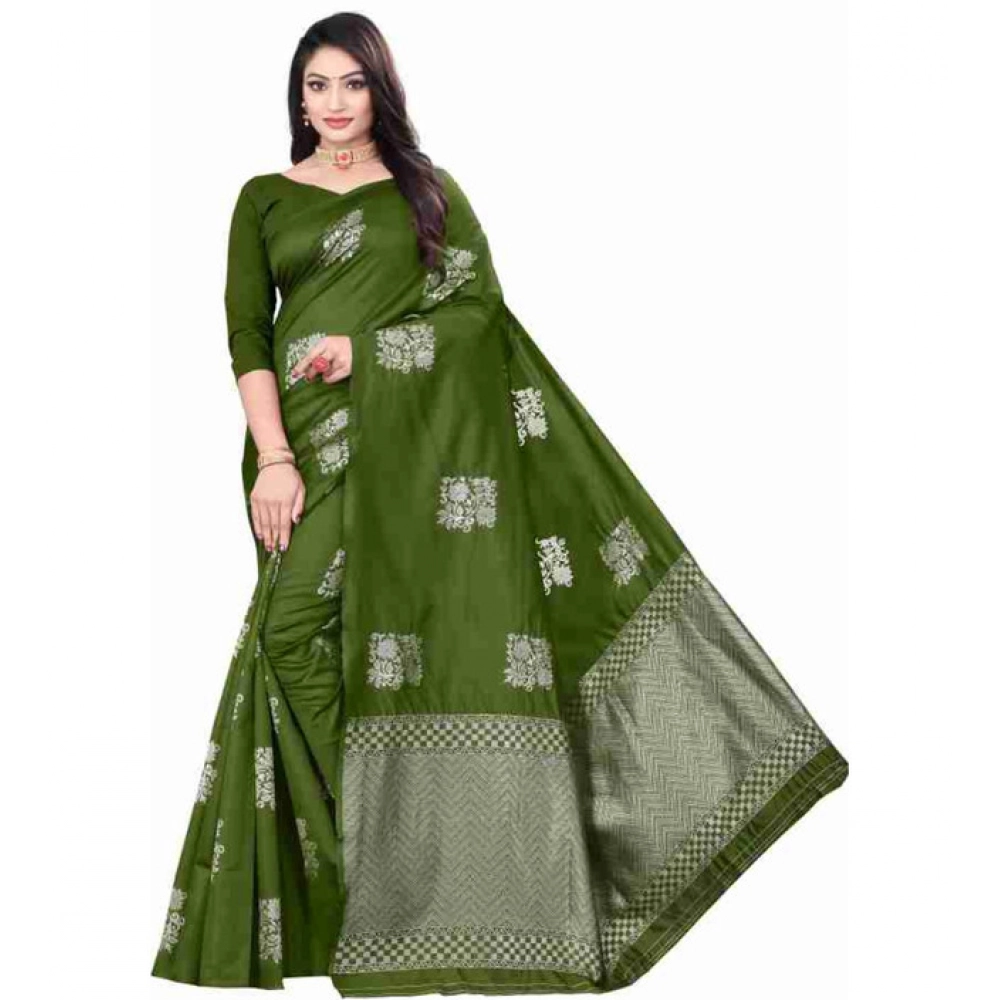 PID-63576-Women-s-Soft-Lichi-Silk-Printed-Saree-With-Unstitched-Blouse-5-5-Mtr-Green-1-1000x1000-1.webp Green Soft Lichi Silk Printed Saree with Unstitched Blouse