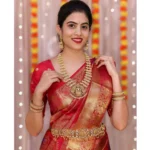 Generic Women's Soft Lichi Silk Printed Saree With Unstitched Blouse 5.5Mtr (Red) - Image 2