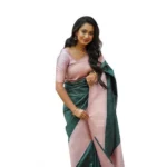 Elegant Soft Green Lichi Silk Printed Saree for Women