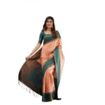 Orange Soft Lichi Silk Printed Saree for Women