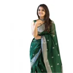 Green Lichi Silk Printed Saree for Women