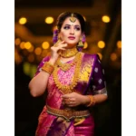 Generic Women's Soft Lichi Silk Printed Saree With Unstitched Blouse 5.5Mtr (Pink) - Image 2