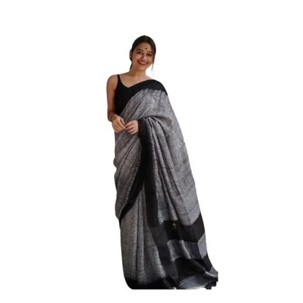 Black Lilan Printed Saree for Women