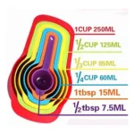 Generic Pack of 4_Colorful Measuring Cup Spoon Set Stackable Kitchen Measuring Cups (Color: Assorted ) - Image 3