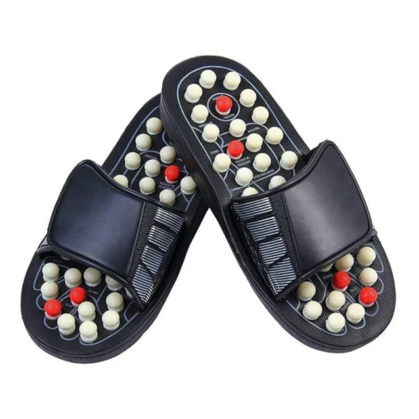 Generic Acupressure And Magnetic Therapy Slippers – Spring Accu Paduka Foot Massager for Blood Circulation (Unisex) (Color: Black)