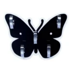 Black butterfly design wall mount key holder with 5 hooks