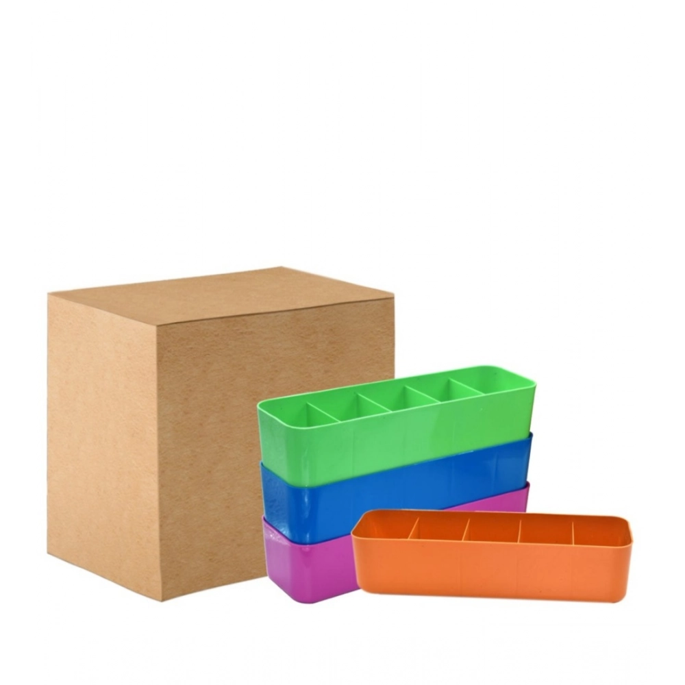 Transparent 4-piece socks organizer trays for drawers