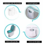 Generic Pack of 2_Toilet Bowl Night Light – Motion Sensor LED Toilet Lamp (Color: Assorted ) - Image 3