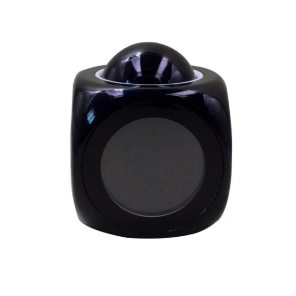 Black Digital Alarm Clock with Voice Projection