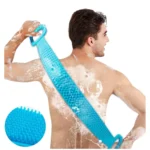 Pack of 2 Silicone Bath Scrubber Belts, dual-sided exfoliating strap