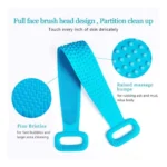 Generic Pack Of 2_Silicone Bath Scrubber Belt – Dual-Sided Exfoliating Body Cleaning Strap (Color: Assorted ) - Image 4