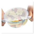Generic Pack Of 2_Silicone Lids – Reusable Stretchable Covers for Bowls And Containers (Color: Assorted ) - Image 3