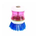 Pack of 4 Plastic Wash Basin Brushes with Soap Dispenser