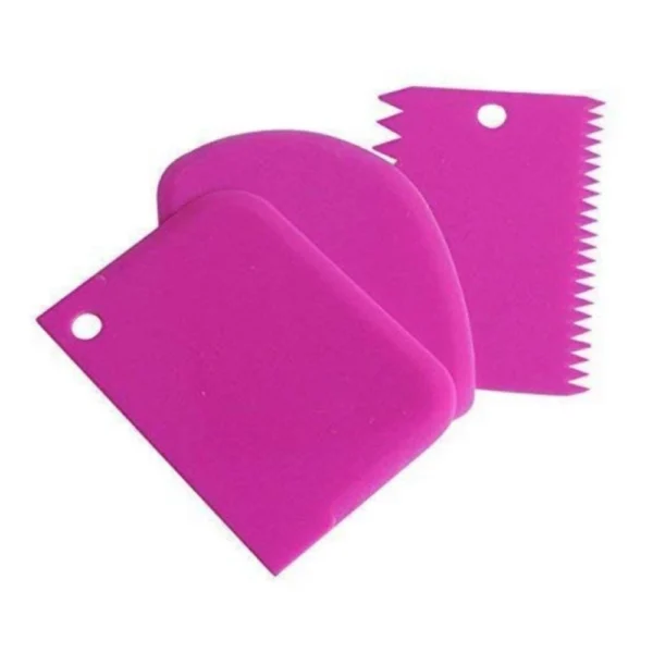 Assorted Plastic Dough and Cake Scraper Set for Baking