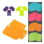 Generic Pack of 5_Plastic Dough And Cake Scraper Set – 3 Pieces (Color: Assorted)) - Image 2