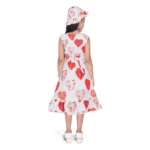 Generic Girl's Popcorn Printed Sleeve Less Round Neck Dress (Red) - Image 4