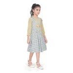 Generic Girl's Digital Twill Striped 3/4 th Sleeve Round Neck Dress (Light Green) - Image 4