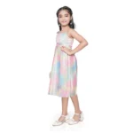 Generic Girl's Satin Soild Sleeve Less Designer Neck Dress (Multicolor) - Image 4