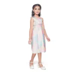 Generic Girl's Satin Soild Sleeve Less Designer Neck Dress (Multicolor) - Image 2