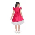 Generic Girl's Satin Soild Short Sleeve V Neck Dress (Pink) - Image 3