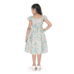 Generic Girl's Popcorn Printed Short Sleeve Squre Neck Dress (Sky Blue) - Image 4