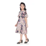 Girls Peach Shiffon Dress - Angle 3