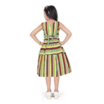Generic Girl's Pure Cotton Striped Sleeve Less Round Neck Dress (Multicolor) - Image 2