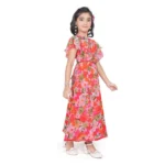 Generic Girl's Shiffon Printed Short Sleeve Round Neck Dress (Multicolor) - Image 3