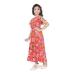 Generic Girl's Shiffon Printed Short Sleeve Round Neck Dress (Multicolor) - Image 4