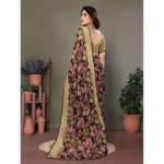 Generic Women's Chiffon Printed Saree With Unstitched Blouse 5.5Mtr (Beige) - Image 3