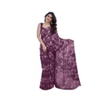 Elegant Purple Chiffon Printed Saree with Blouse