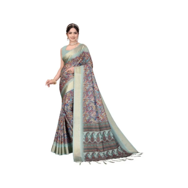 Multicolor Cotton Silk Printed Saree for Women