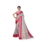 Pink Cotton Silk Printed Saree for Women