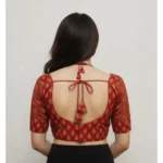 Generic Women's Ajrakh Cotton Printed Sweetheart Padded Blouse (Red 38 Ready (Self Alterable 36–40) - Image 2