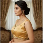 Generic Women's Zimmi Choo Sequin Work V-Neck Padded Blouse (Beige 38 Ready (Self Alterable 36–40) - Image 3