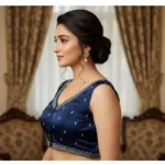 Generic Women's Zimmi Choo Sequin Work V-Neck Padded Blouse (Navy 38 Ready (Self Alterable 36–40) - Image 3