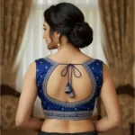 Generic Women's Zimmi Choo Sequin Work V-Neck Padded Blouse (Navy 38 Ready (Self Alterable 36–40) - Image 2