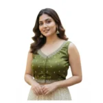 Olive Zimmi Choo Sequin Work Padded Blouse for Women