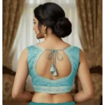 Generic Women's Zimmi Choo Sequin Work V-Neck Padded Blouse (Sky Blue 38 Ready (Self Alterable 36–40) - Image 2