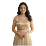 Beige Zimmi Choo Embroidered Padded Blouse