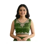 Light Green Zimmi Choo Embroidered Padded Blouse