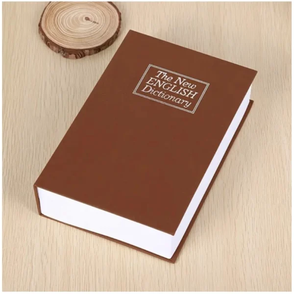 Brown secret book safe with number locker