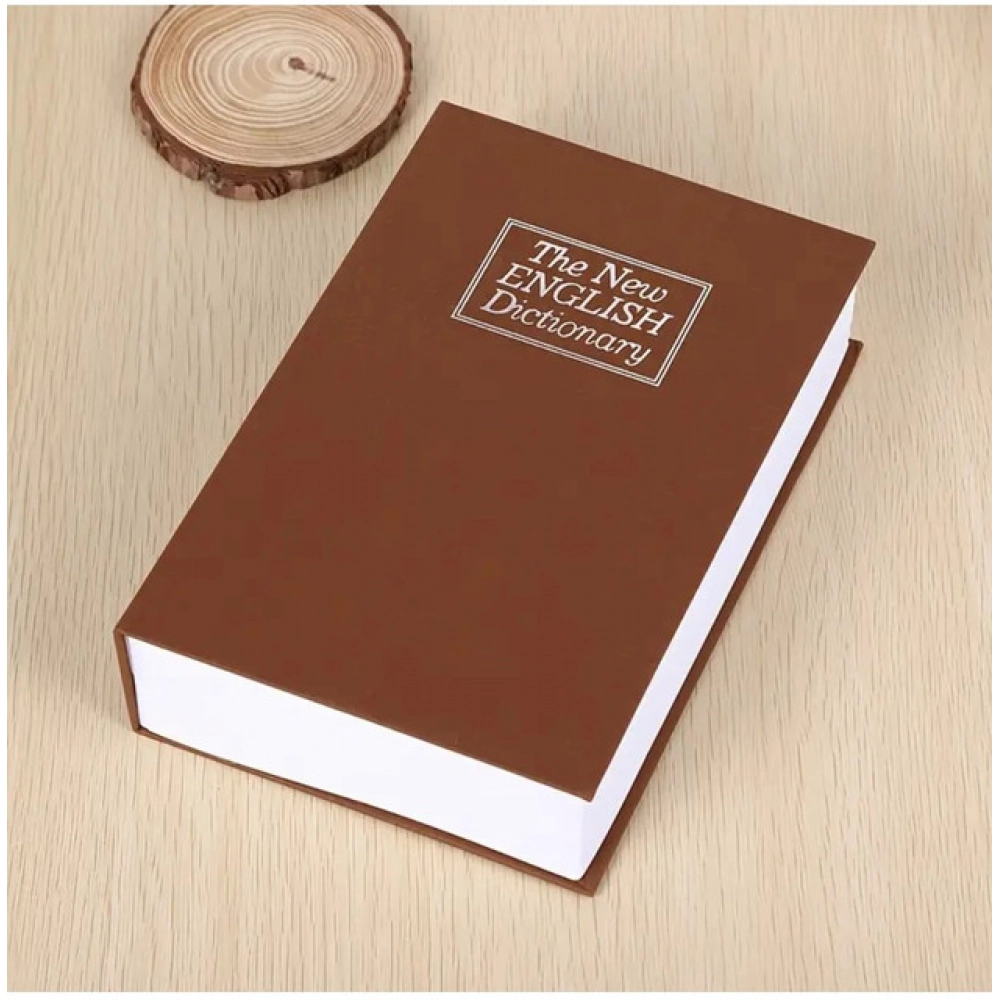 Brown secret book safe with number locker