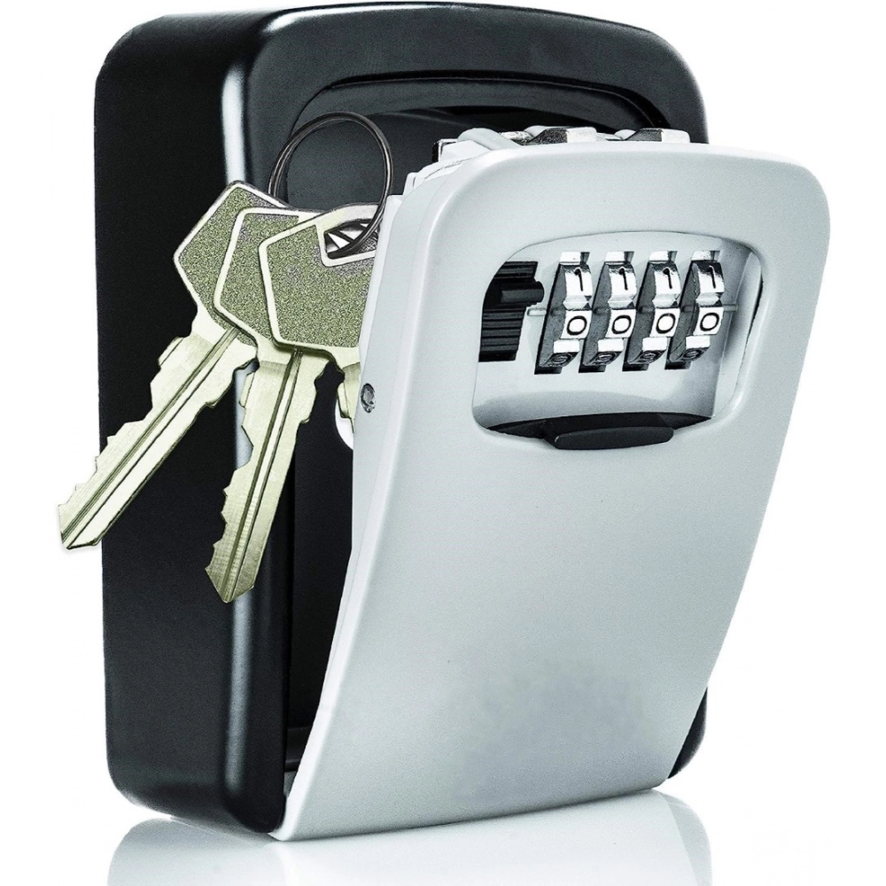 Grey and black wall-mounted ABS plastic key lock box