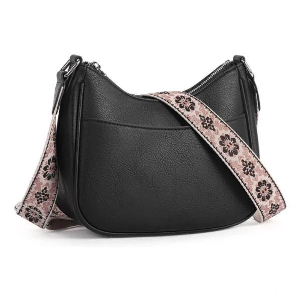 Black Women's PU Leather Sling Bag